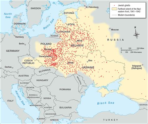 Map Of Ghettos During The Holocaust