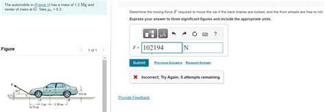 Solved The Automobile In Figure Has A Mass Of Mg And Chegg