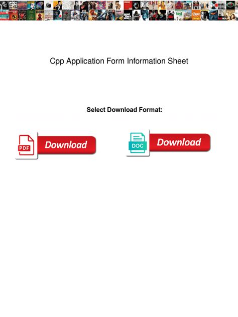 Fillable Online Cpp Application Form Information Sheet Cpp Application