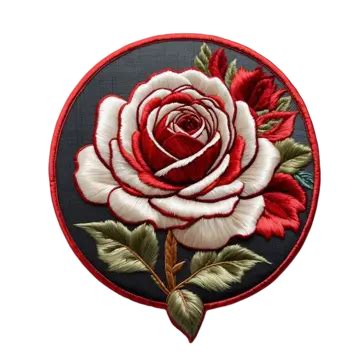 Embroidery Red Rose PNG Transparent Images Free Download | Vector Files ...