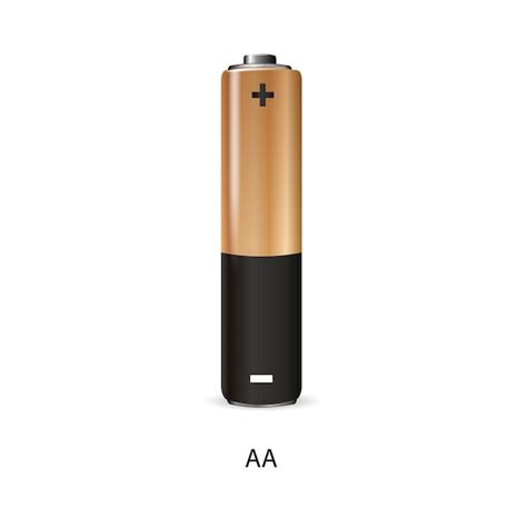 Premium Vector One Aa Battery Isolated On White With Clipping Path Vector