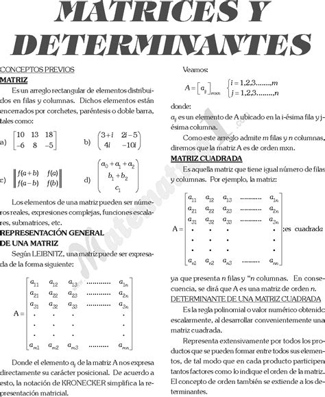 MATRICES EJERCICIOS RESUELTOS DE MATEMÁTICAS PDF