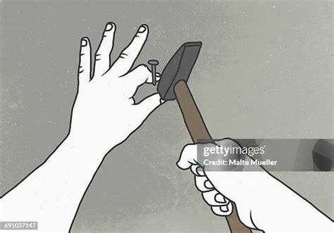 Hammer Hitting Thumb High Res Illustrations - Getty Images