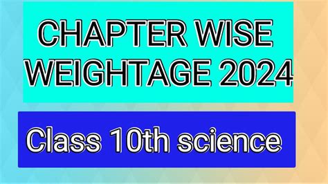 Chapter Wise Weightage 2024 Of Class 10th Science Cbse Shortsvideo