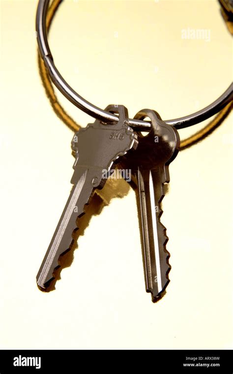 Two Keys On Keyring Stock Photo Alamy