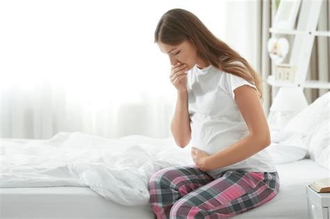 Premium Photo Young Pregnant Woman Suffering From Morning Sickness