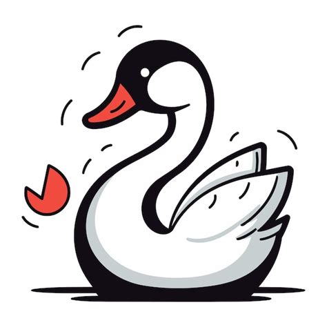 Ilustraci N Vectorial De Cisne Aislado Sobre Un Fondo Blanco Vector