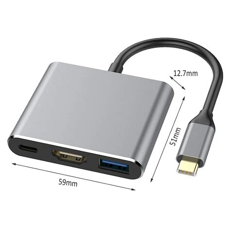 Usb 30 Type C Pd Nabíjení 4k Hdmi Adaptér Klasické Barvy Jednoduché