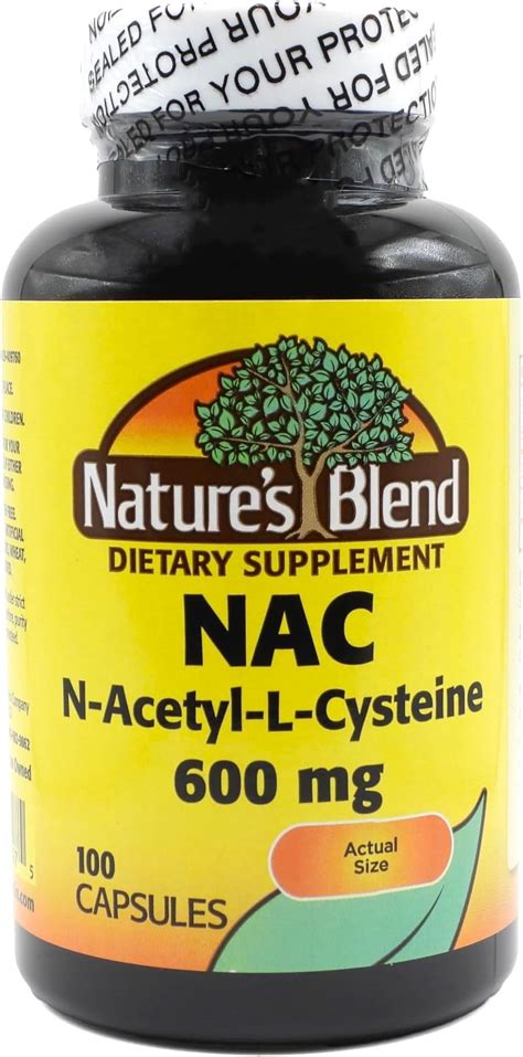 Amazon Nature S Blend NAC Supplement N Acetyl L Cysteine 600mg 100