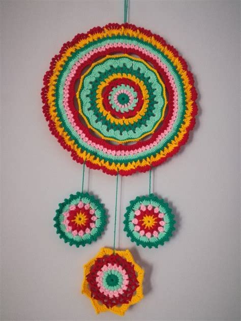 Handmade Mandala Crochet Wall Decor Manualidades Mandalas Tejidas A