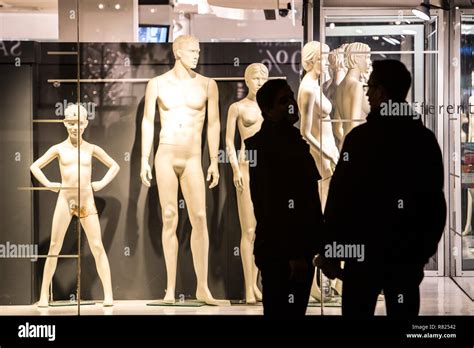 Store Display Window With Naked Mannequins Maastricht Limburg The