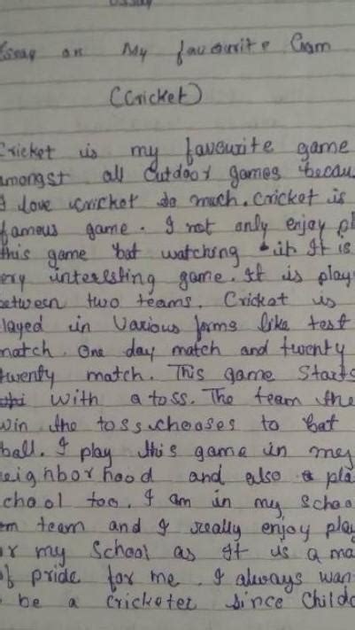 Paragraph On My Favourite Sport Cricket Paragraph On My Favourite