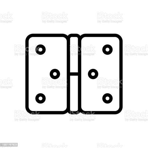 Door Hinge Icon Black Contour Linear Silhouette Front Side View Vector Simple Flat Graphic ...