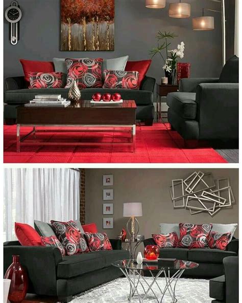 White And Black And Red Living Room