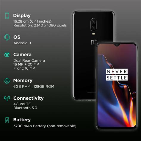 Buy Refurbished OnePlus 6T 6GB RAM 128GB Mirror Black Online Croma