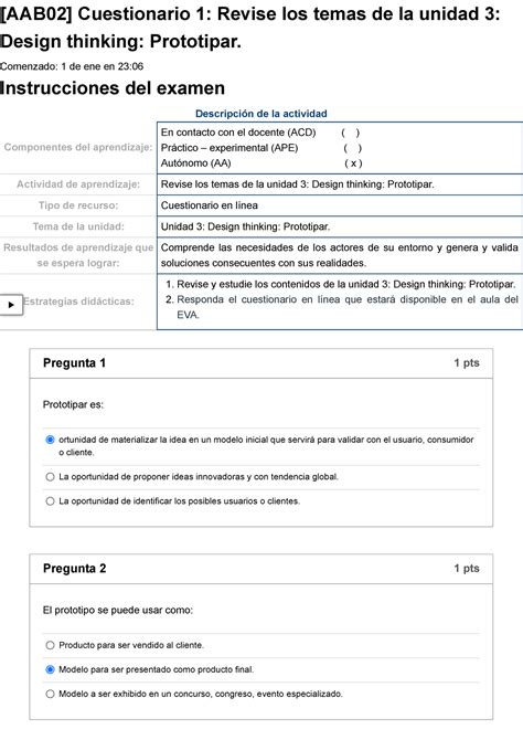 Examen Aab Cuestionario Revise Los Temas De La Unidad Design