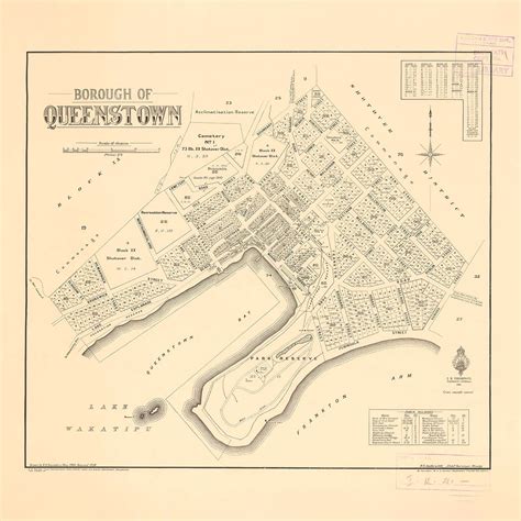 Vintage 1929 Queenstown map | Acrylic & ACM Prints — a great backyard