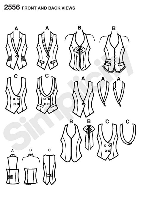 Womens Vests Project Runway Pattern 2556 Simplicity Sewing Clothes Women Vest Sewing Pattern