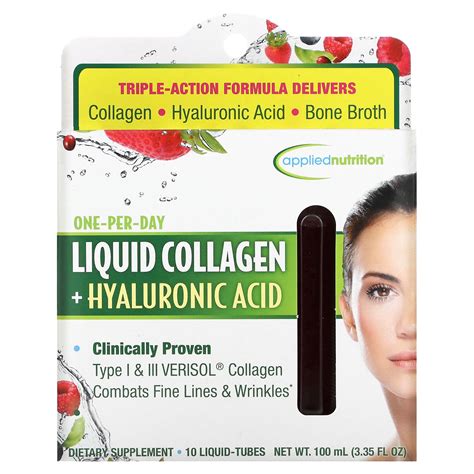 Applied Nutrition Collagène liquide Acide hyaluronique 10 ampoules