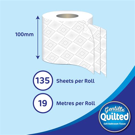 Gentille Quilted 3ply Toilet Rolls 6 Packs Of 9 54 Rolls Nova Tissue