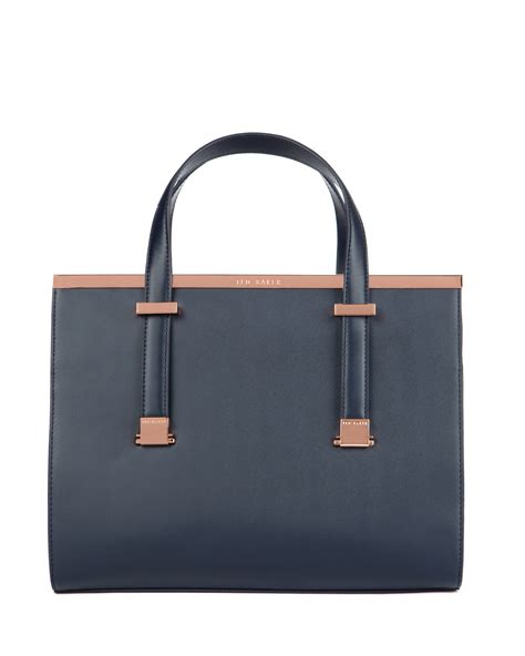 Ted Baker Metallic Bar Tote Bag In Blue Navy Lyst