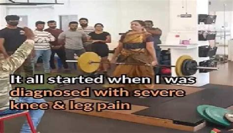 Viral Video 56 Year Old Woman Works Out At Gym In Saree Netizens Can T Keep Calm Watch