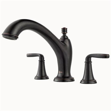 Pfister Northcott Tuscan Bronze 2 Handle Deck Mount Roman High Arc Bathtub Faucet At