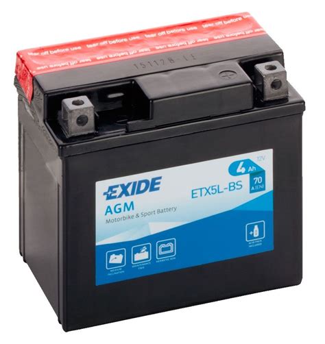 Etx L Bs Exide Motorcycle Battery V Ah A Agm Batteries