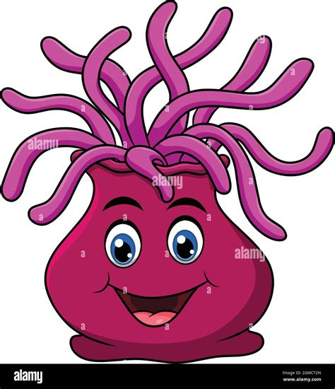 Cute Sea Anemone Cartoon Vector Illustration Stock Vector Image And Art