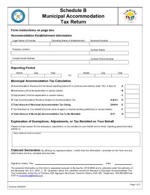 Fillable Online Accommodation Taxes And Forms Fax Email Print Pdffiller