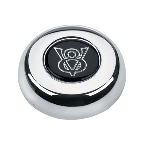 Grant Horn Button Chrome V8 Logo Classic And Challenger Wheels