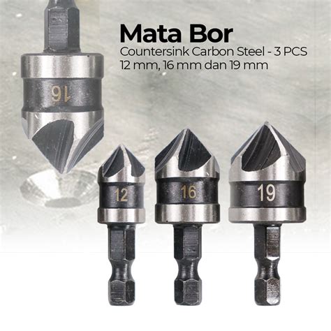 Taffware Mata Bor Drill Bit Countersink Carbon Steel Mm Pcs