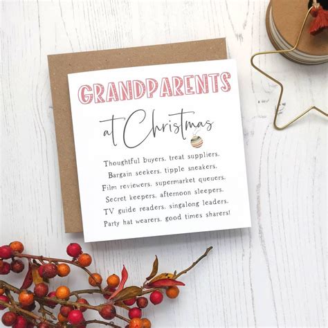 Grandparents Christmas Poem Card Funny Personalised Christmas Etsy Uk