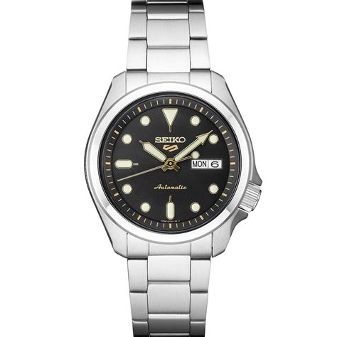 Seiko 5 Sports Srpe57 Black Dial Stainless Steel Day Date Automatic Men S Watch