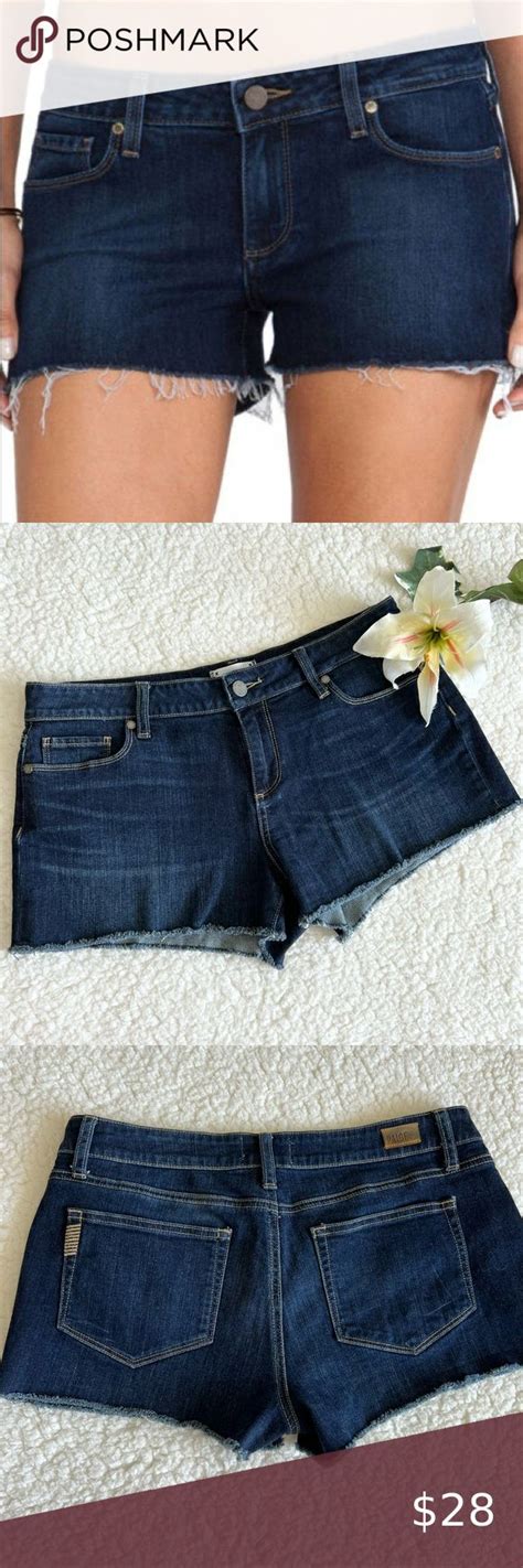 Paige Catalina Short Denim Cut Off Blue Jean Shorts Giselle Raw Hem