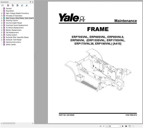 Yale Forklift A410 ERP80VNL6 ERP80VNL9 ERP90VNL Service Manual