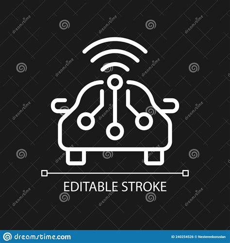 Smart Car Pixel Perfect Wit Lineair Pictogram Voor Donker Thema Vector