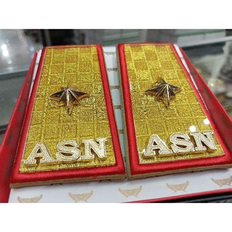 Jual PANGKAT PDH ASN SUMSEL 4C GOLD AKRILIK BENING LIS MERAH Shopee