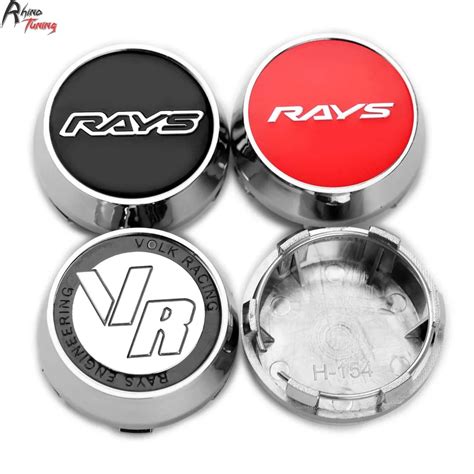 Rhino Tuning 4pcs 60mm 56mm Rays Emblem Car Wheel Center Caps Volk