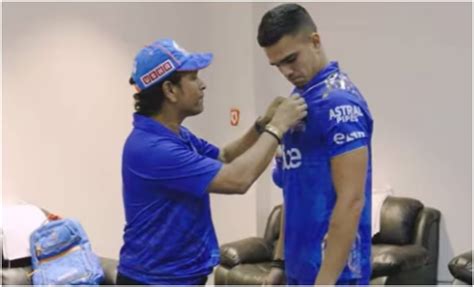 IPL 2023 WATCH Arjun Tendulkar Receives Special Badge From Father