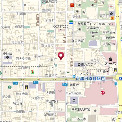 京都府京都市中京区寺町通四条上る東大文字町302 の地図 Mapfan