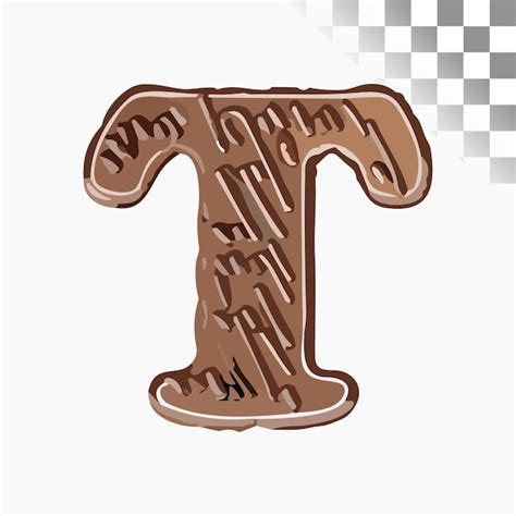 T Diseño de letras fuente elegante alfabeto Brownie Vector Premium