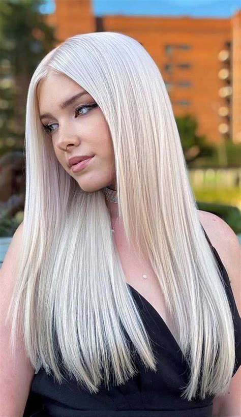 50 Trendy Hair Colors To Wear In Winter Platinum Blonde With A Touch Of