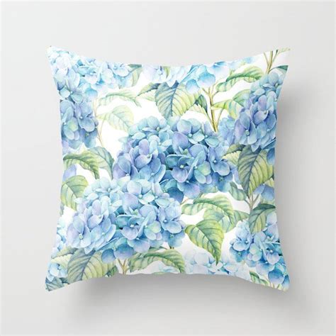 Blue Hydrangea Couch Throw Pillow By Juliana Rw Cover 16 X 16