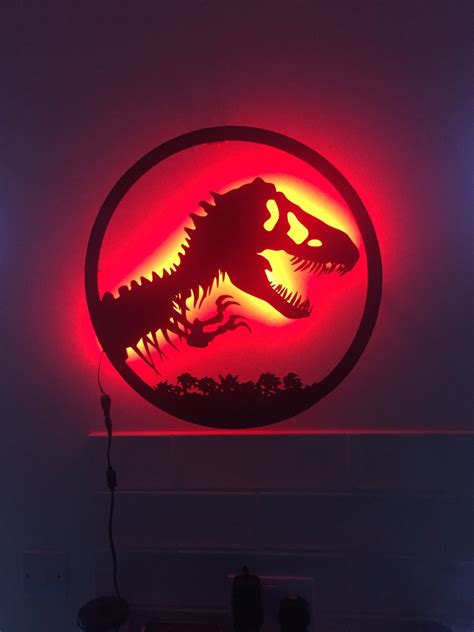 Jurassic Park Led Wall Art Etsy