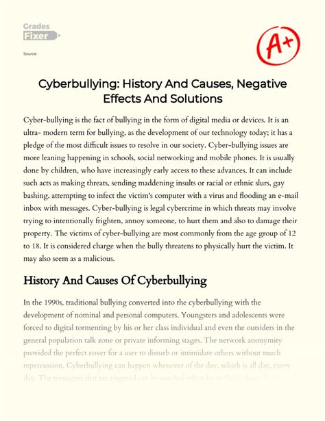 Cyberbullying History And Causes Negative Effects And Solutions