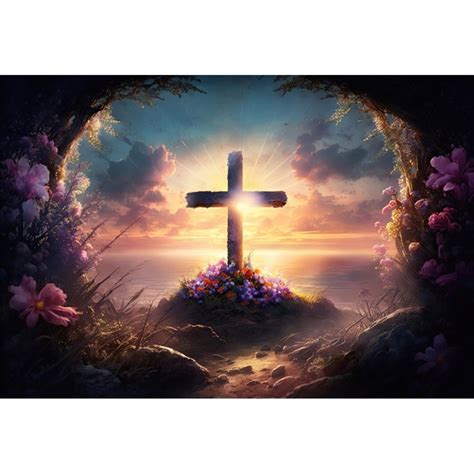 Backdrop Photography Crucifixion Easter Bible Holy Nativity Landscape