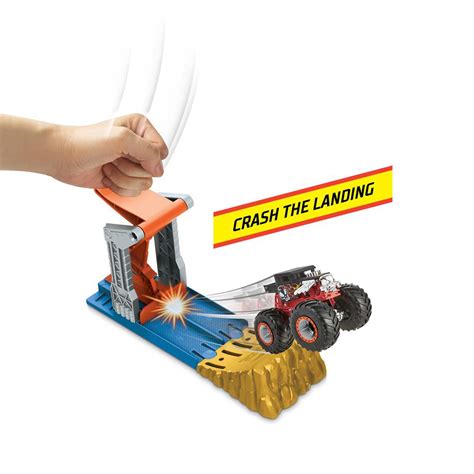 Hot Wheels Monster Trucks Launch And Bash Playset With Bone Shaker