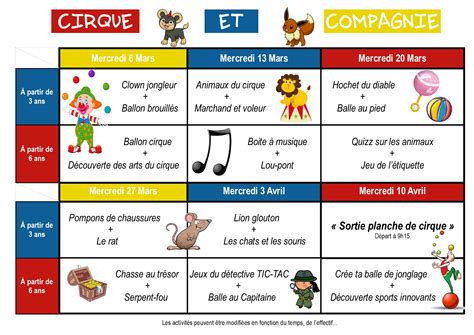 Programme Accueil De Loisirs Mercredis Mars Et Avril 2019