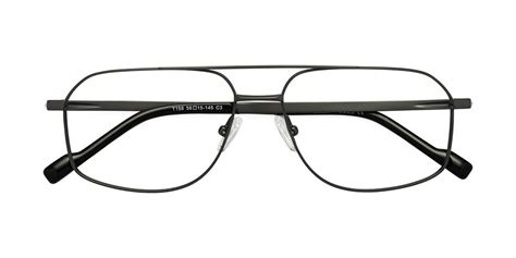 Silver Classic Rectangle Semi Rimless Eyeglasses Profile